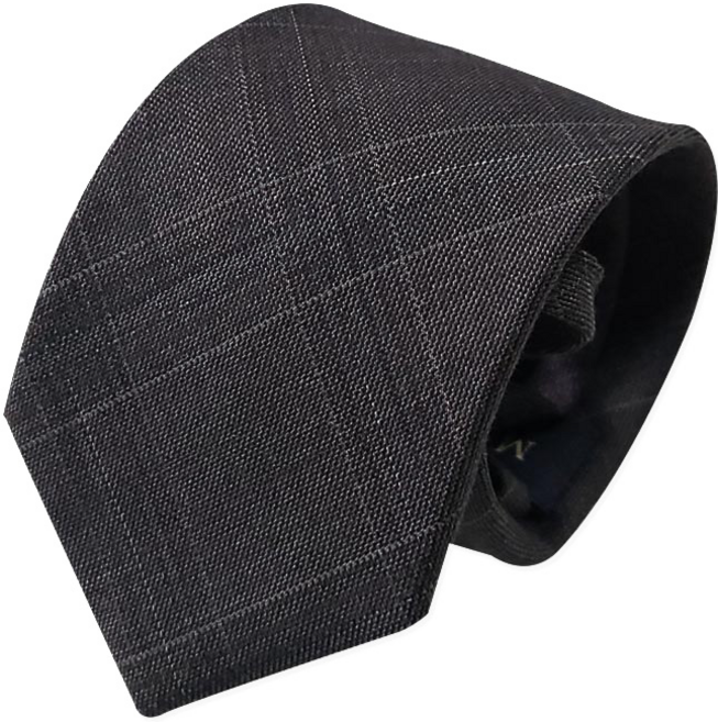 엠스코프 남성용 정장 원단 멜란 체크 자동 지퍼형 넥타이 MN462