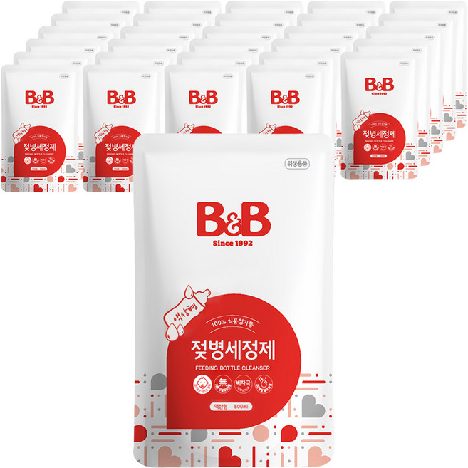 비앤비 액상형 젖병세정제 리필 허브향, 500ml, 30개