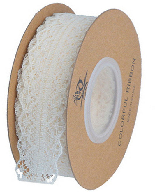Day Lace 包裝緞帶 3cm, 22m, 象牙白, 1捲