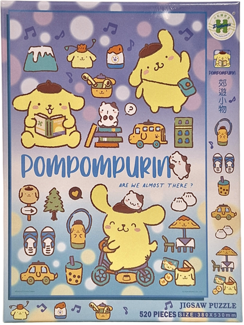 HUNDRED PICTURES 百耘圖 Pompompurin布丁狗郊遊小物拼圖 3歲以上 380 x 530mm, 布丁狗郊遊 多色, 520片, 1盒