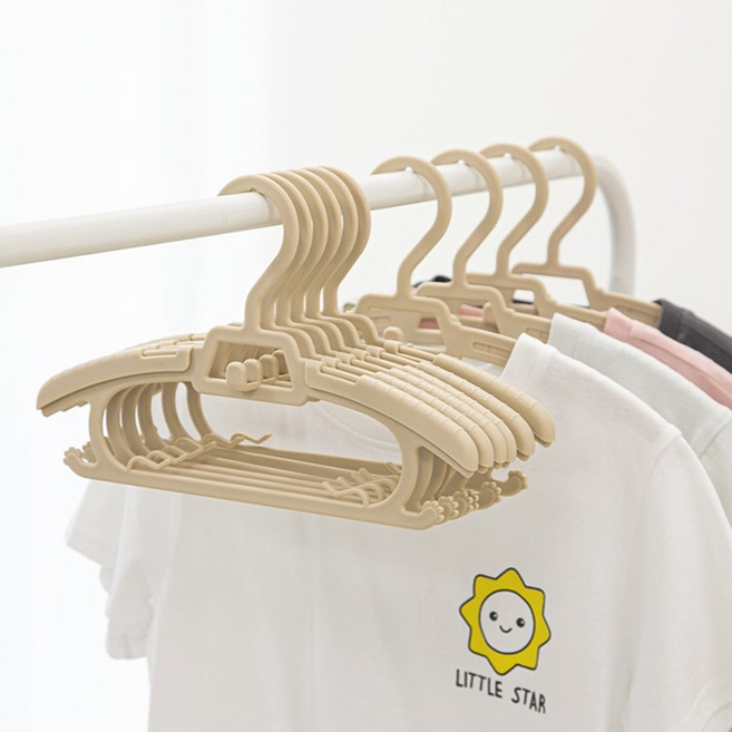 코멧 길이조절 키즈 옷걸이, 베이지, 20개