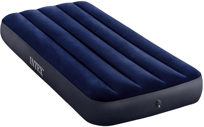 INTEX 植絨線拉空氣床 創新專利技術 質感細膩柔軟 戶外野營適用, 深藍色