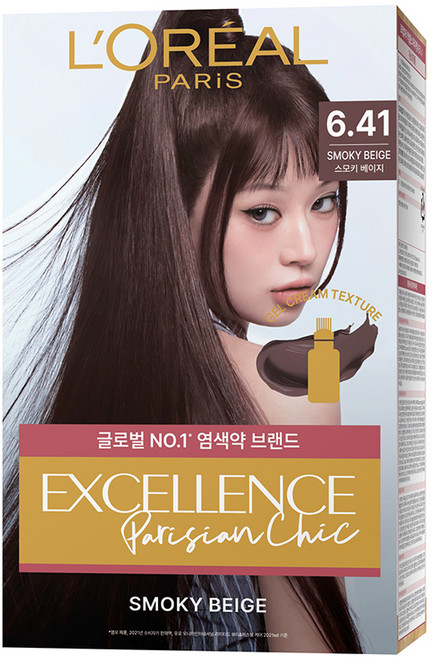 로레알파리 엑셀랑스 파리지앵 시크 라이트닝 톤업 염모제, 6.41호 스모키베이지, 1개