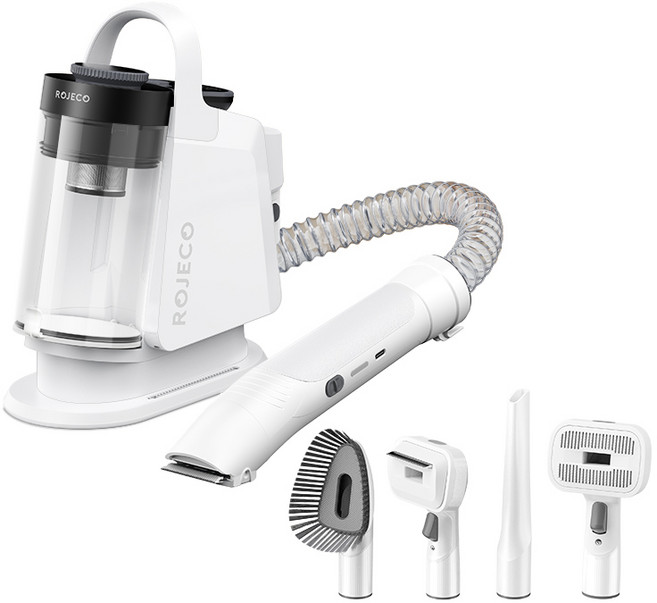 로제코 5in1 펫 진공미용기 DPVC01 325 x 165 x 360mm, 화이트, 1세트