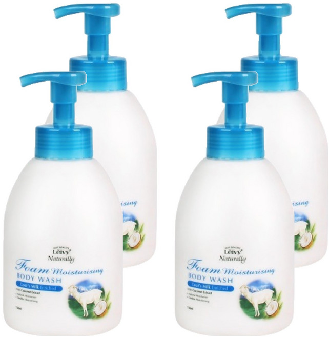 레이비 산양유 폼 바디워시 플로럴 코튼향, 750ml, 4개