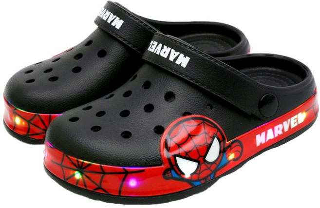 슈라모드 마블 남아용 스파이더맨 사이드 라이팅 샌들