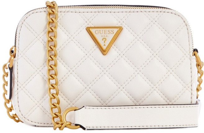 GUESS 女款 Julie 絎縫相機包 HO1A3A3, 象牙白