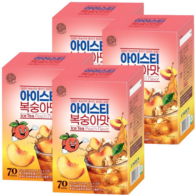우리차 아이스티 복숭아 분말, 13g, 70개입, 4개