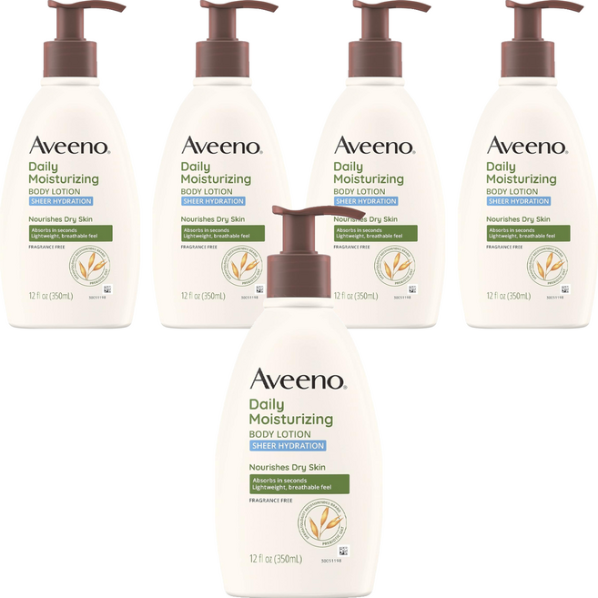 Aveeno 燕麥水感保濕乳, 350ml, 5瓶