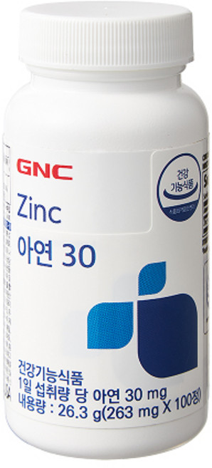 GNC 아연30, 100정, 1개