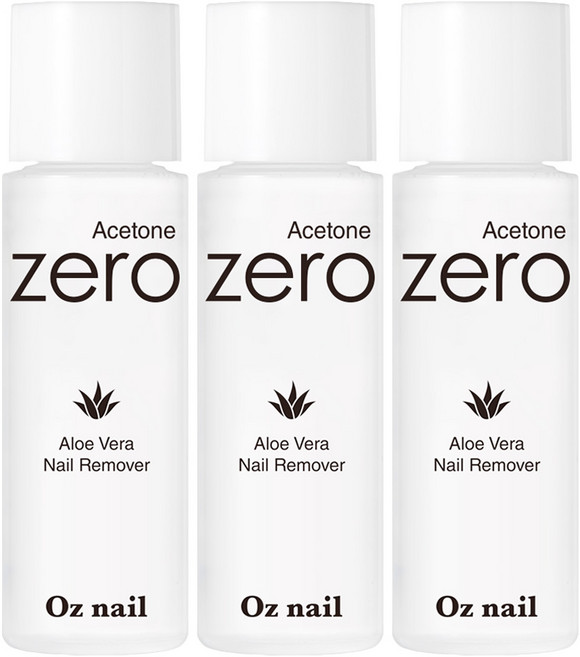 오즈네일 아세톤 제로 알로에 베라 네일 리무버, 100ml, 3개