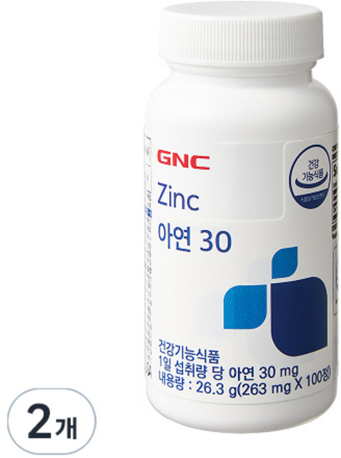 GNC 아연30, 100정, 2개