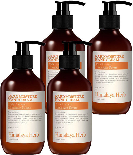 부케가르니 나드 모이스처 핸드크림 탠저린유칼립투스, 280ml, 4개