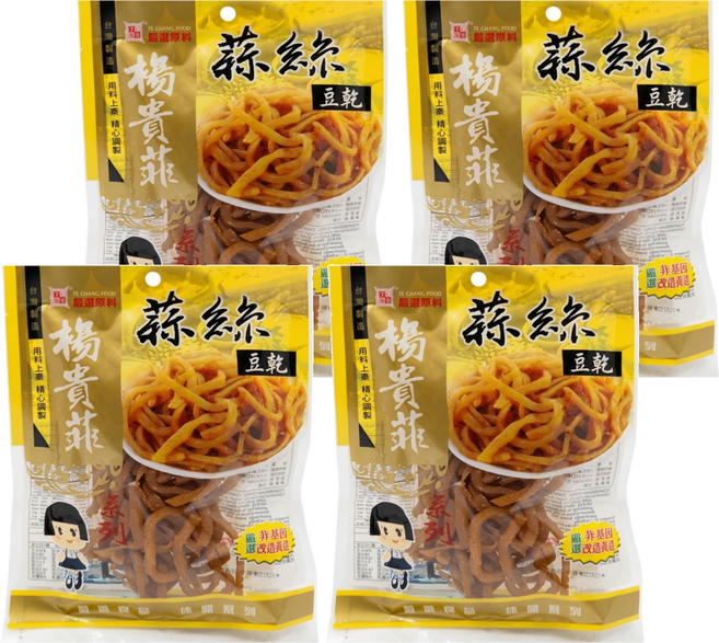 德昌 非基改豆乾 蒜絲蒜味, 90g, 4包