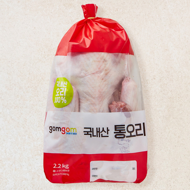 곰곰 국내산 통오리 (냉장), 2.2kg, 1개