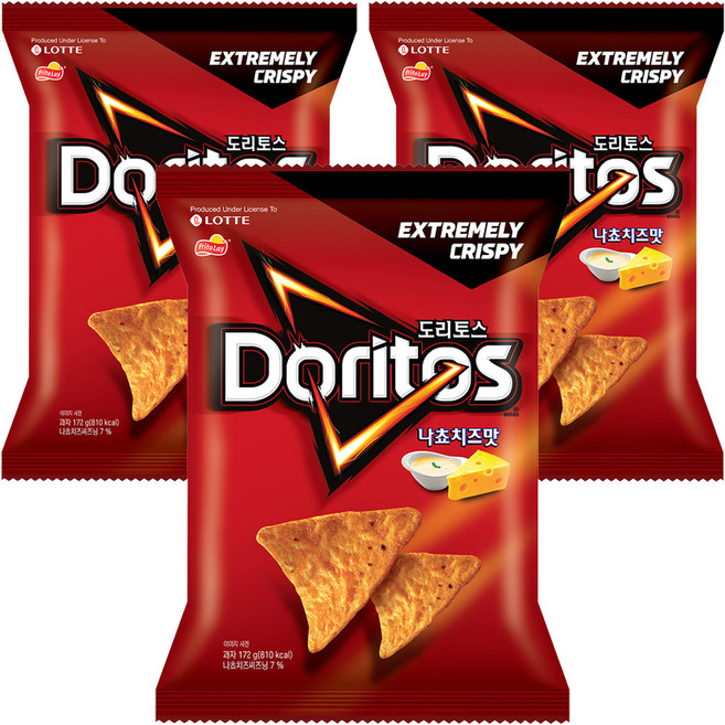 도리토스 나쵸치즈맛, 172g, 3개