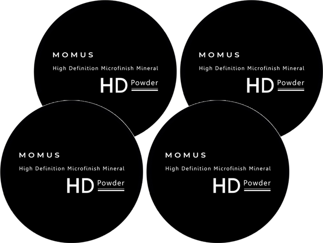 MOMUS HD 微晶礦質蜜粉 7g 輕盈細緻 完整服貼 控油+定妝 柔霧美肌 敏感肌適用, 透明無色, 4個