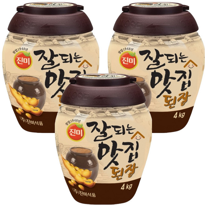 진미 잘되는 맛집 된장, 4kg, 3개