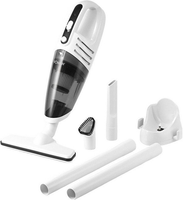 보만 차량 가정용 핸디형 무선청소기, 화이트, VC7210PL