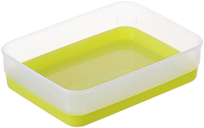 KEYWAY 聯府 小彩玉雙色收納盒, 透明色 + 黃綠色, 1入