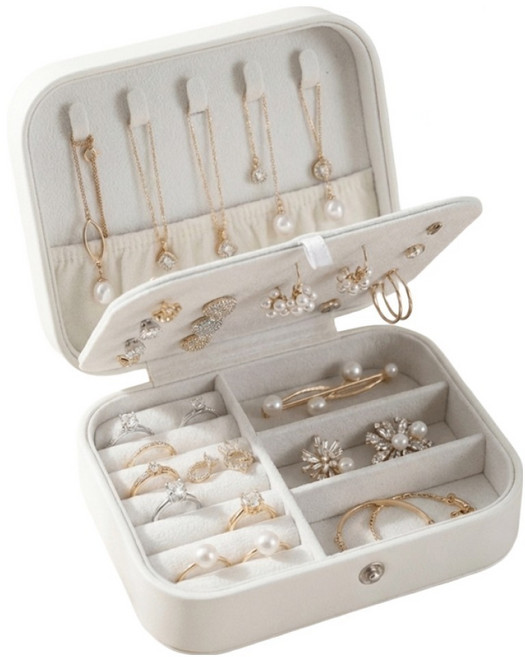 아이딥 주얼리 보관함 악세서리 진열대 목걸이 귀걸이 반지 수납, 화이트, 1개