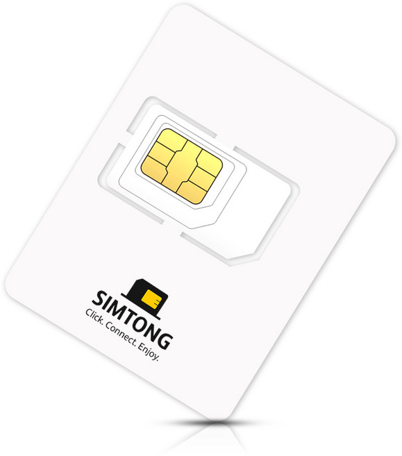 SIMTONG 동남아 4개국 공용 유심칩, 4일, 매일 500MB 소진후 저속무제한, 1개