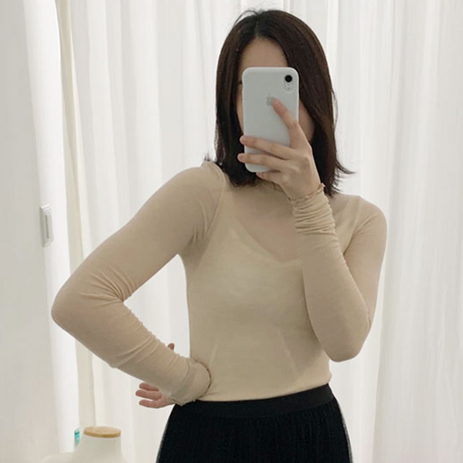 벨라노이 여성용 시스루 센치한 폴라티
