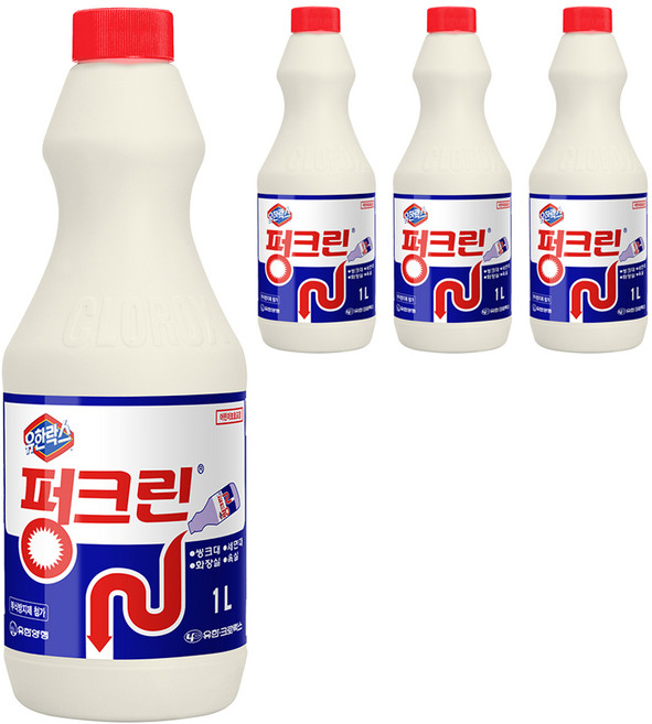 펑크린 배수구세정제, 1L, 4개