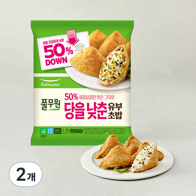 풀무원 50% 당을 낮춘 새콤달콤 유부초밥, 310g, 2개