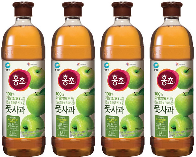 청정원 홍초 풋사과, 1.5L, 4개