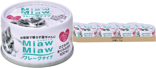 MIAWMIAW 妙喵 片狀貓罐頭, 鮪魚 + 雞肉, 70g, 24罐