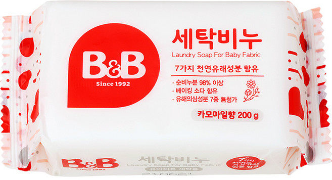 비앤비 유아의류용 세탁비누 카모마일, 200g, 1개
