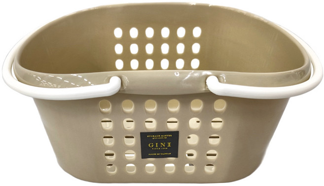 GINII 基尼 多功能衛浴橢圓提籃 3288 160g 3.9L, 奶茶色, 1個