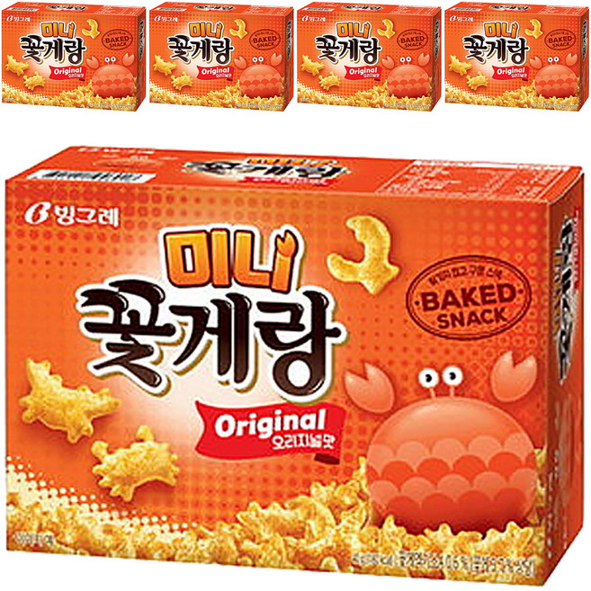 꽃게랑 미니 오리지널맛, 40g, 5개