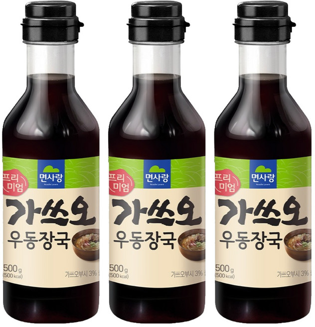 면사랑 프리미엄 가쓰오 우동장국, 500g, 3개