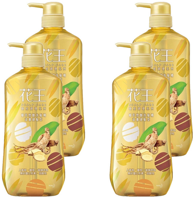 Kao 花王 植萃弱酸洗髮精 滋養健髮型 三大漢方精華 活絡頭皮 溫和綿密泡泡 深層清潔 清新草本香氣 放鬆身心, 750ml, 4瓶