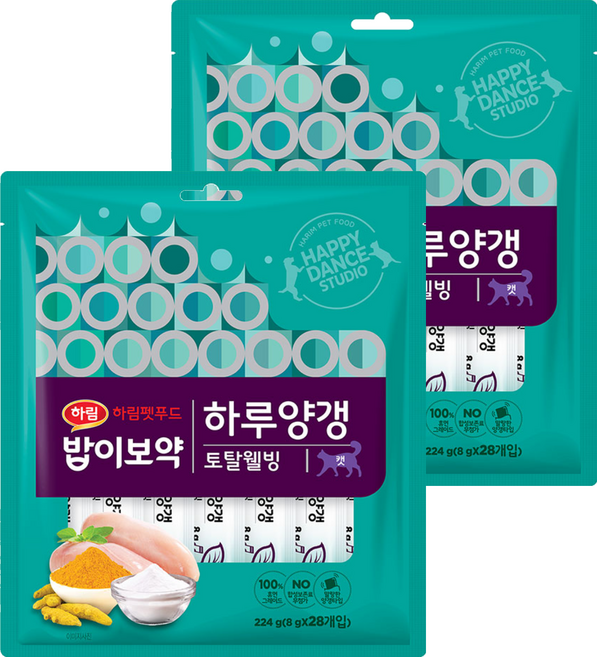 하림펫푸드밥이보약 캣 하루양갱, 토탈웰빙, 224g, 2개