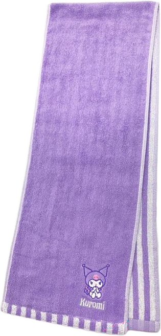 MARUSHIN 丸真 庫洛米運動長毛巾 20X110CM 100%棉, 紫色, 1條