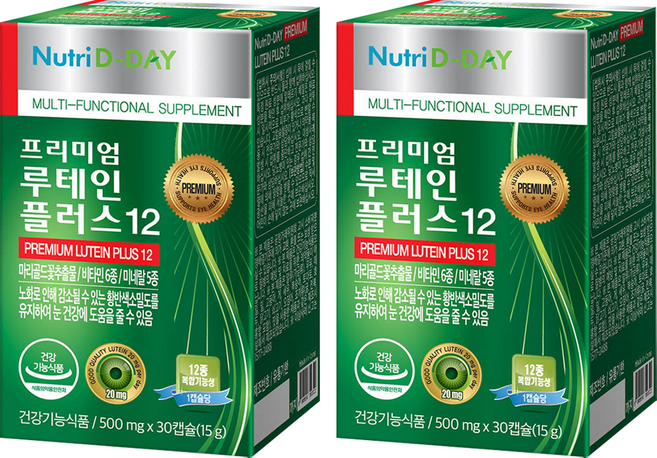 뉴트리디데이 프리미엄 루테인 플러스 12, 30정, 2개
