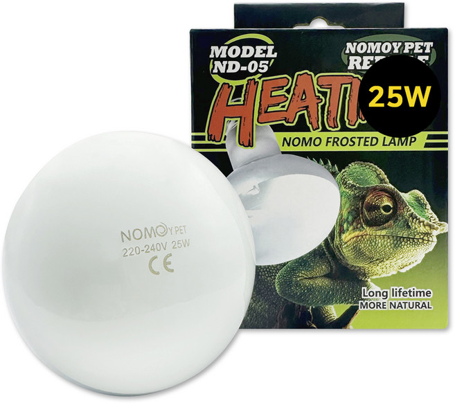 노모이펫 파충류 프로스트 바스킹 스팟 UVA램프 25W ND-05, 1개, 흰색