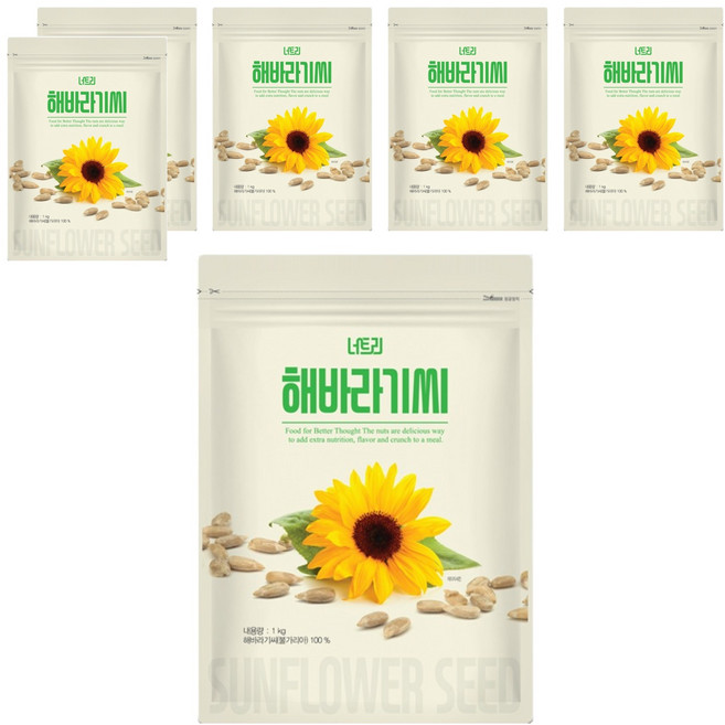 너트리 해바라기씨, 1kg, 6개