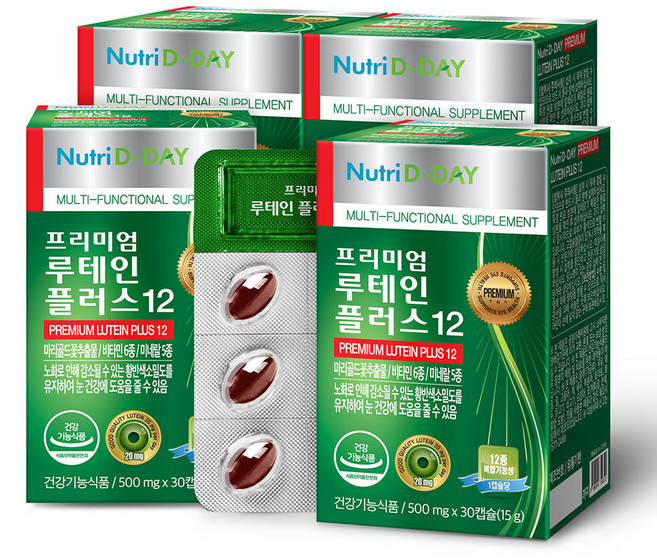 뉴트리디데이 프리미엄 루테인 플러스 12, 30정, 4개