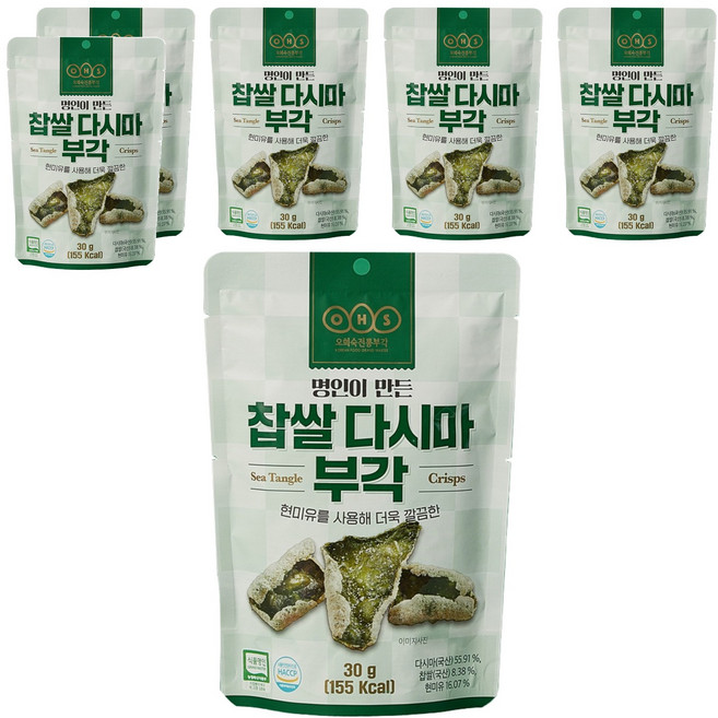 Ohs 糯米昆布脆片, 30g, 6包