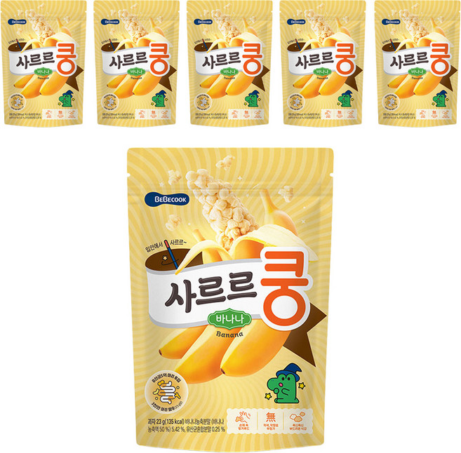 베베쿡 사르르쿵 과자, 바나나, 23g, 6개