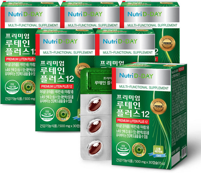 뉴트리디데이 프리미엄 루테인 플러스 12, 30정, 6개
