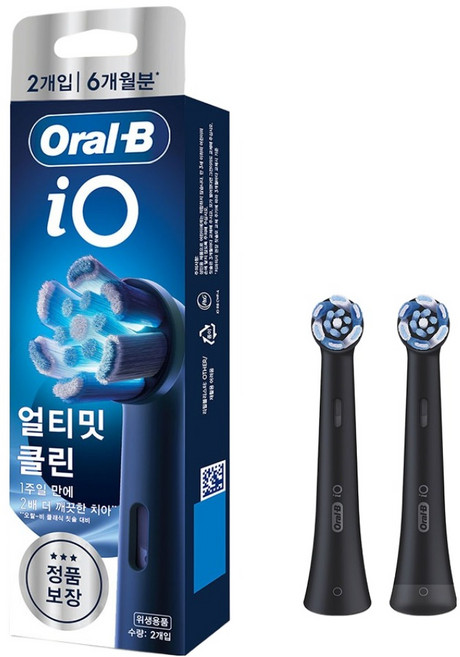 Oral-B 歐樂B iO UltimateClean 黑色電動牙刷替換刷頭, 2個, 單一商品