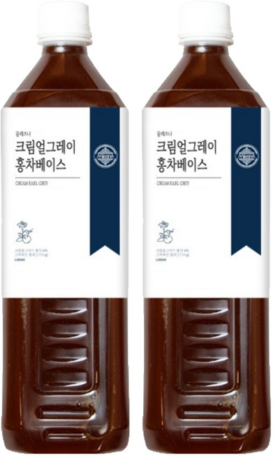 믈레즈나 크림얼그레이 홍차베이스, 2개, 1L