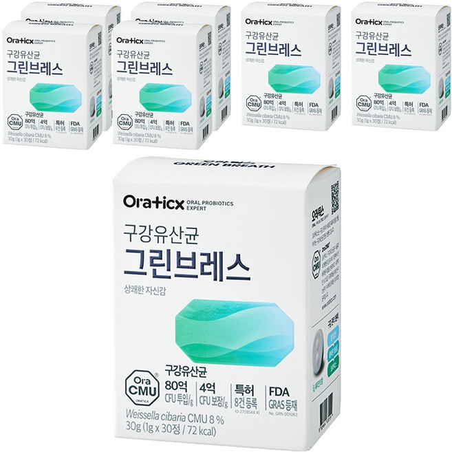 오라틱스 그린브레스 유산균, 30정, 7개