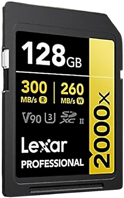 Lexar 雷克沙 Professional SDXC 2000X V90 UHS-II U3 記憶卡, 128GB, 1個