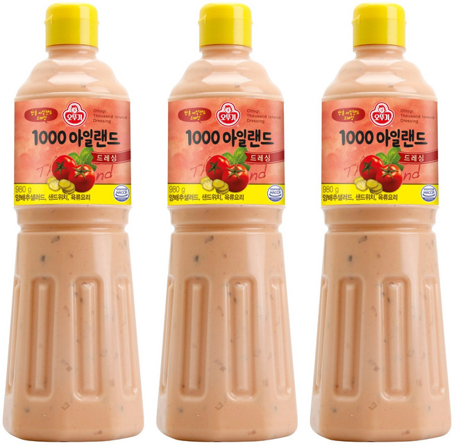 오뚜기 1000아일랜드 드레싱, 980g, 3개